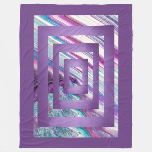 Kaskadierung Lila, blau, Aquamarin, weiß Abstrakt Fleecedecke (Vorderseite)