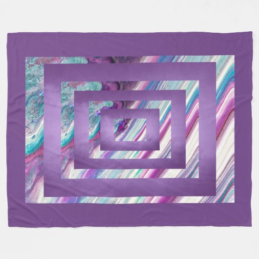 Kaskadierung Lila, blau, Aquamarin, weiß Abstrakt Fleecedecke (Vorderseite (Horizontal))
