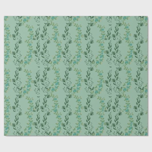 Kaskadierung von Grünem Blume Geschenkpapier (Flach)