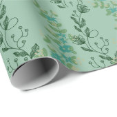 Kaskadierung von Grünem Blume Geschenkpapier (Rolleneckpunkt)