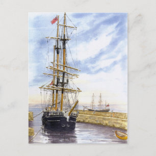 'Kaskelot Enters Charlestown Harbor' Postkarte
