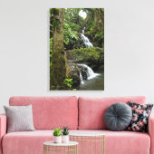 "KASKIERENDER WASSERFALL IN HAWAIIAN TROPICAL GARD LEINWANDDRUCK (Insitu (Wohnzimmer))