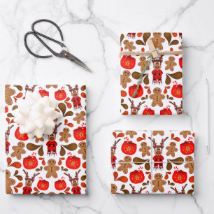 Kasky Cute Christmas Reindeer With Hot Chocolate Geschenkpapier Set