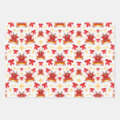 Kasky Niedlich Christmas Sleigh Rentier Pattern Geschenkpapier Set (Vorderseite 3)