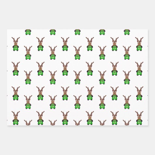 Kasky Niedlich Weihnachtsbaum Rentier Backkuchen Geschenkpapier Set (Vorderseite 2)