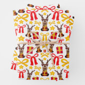 Kasky Niedlicher Weihnachtsbaum mit roter Prägung Geschenkpapier Set (Beispiel)