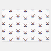 Kasky Niedlicher Weihnachtsmann auf Blue Ice Skate Geschenkpapier Set (Vorderseite)