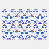 Kasky Niedlicher Weihnachtsmann auf Blue Ice Skate Geschenkpapier Set (Vorderseite 3)