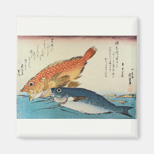Kasogo & Himedai - Japanischer Fisch aus Hiroshige Magnet