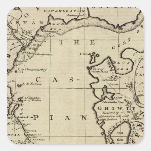 Kaspisches Meer Quadratischer Aufkleber (Vorderseite)