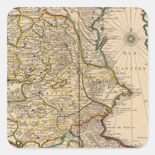Kaspisches Meer Quadratischer Aufkleber (Vorderseite)