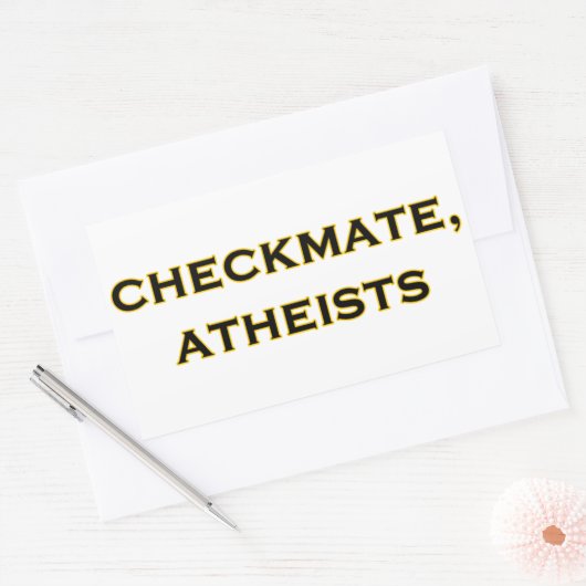 Kasse, Atheisten Rechteckiger Aufkleber (Umschlag)
