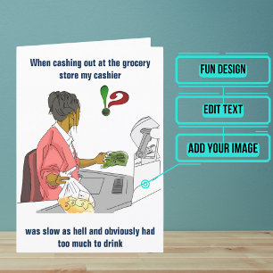 Kasse Funny Geburtstag Karte