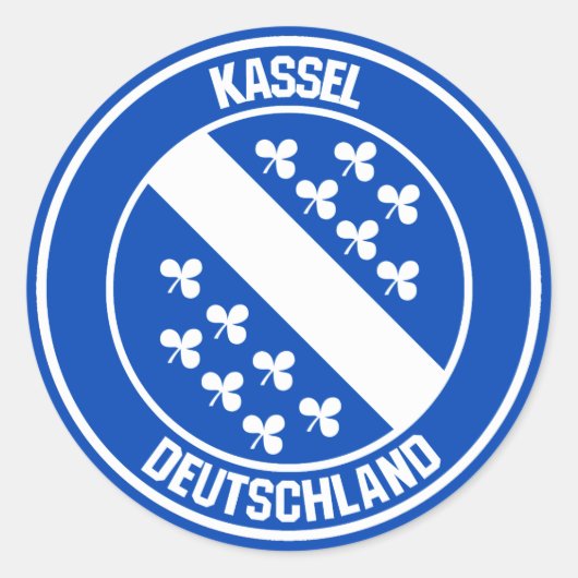 Kassel Round Emblem Runder Aufkleber (Vorderseite)