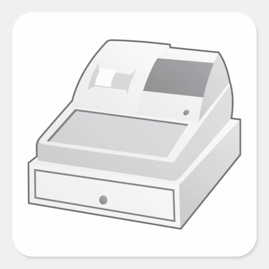 Kassenregister Quadratischer Aufkleber (Vorderseite)