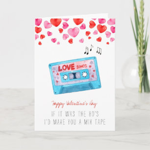 Kassette aus den 80ern Retro Valentinstag Liebe Feiertagskarte