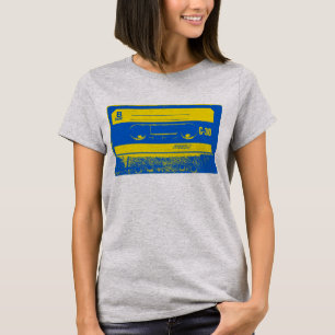 Kassette blau u. gelb T-Shirt