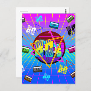 Kassette der 80er Jahre, alte Schule Postkarte