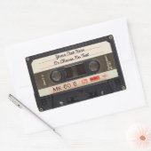 Kassette für benutzerdefinierte Text-/Retro-Liebe Rechteckiger Aufkleber (Umschlag)