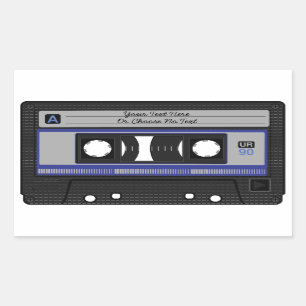 Kassette für benutzerdefinierte Text-/Retro-Liebe Rechteckiger Aufkleber