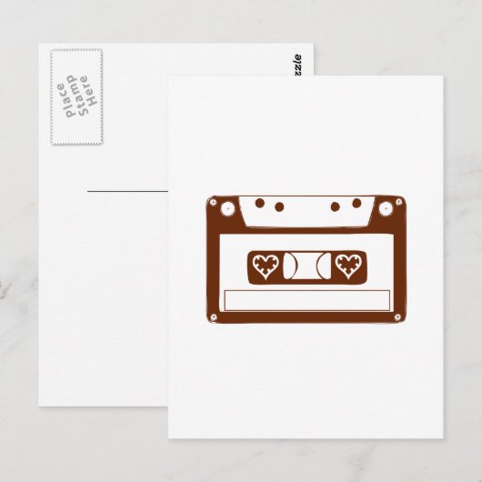 Kassette-Liebe Postkarte (Vorne/Hinten)