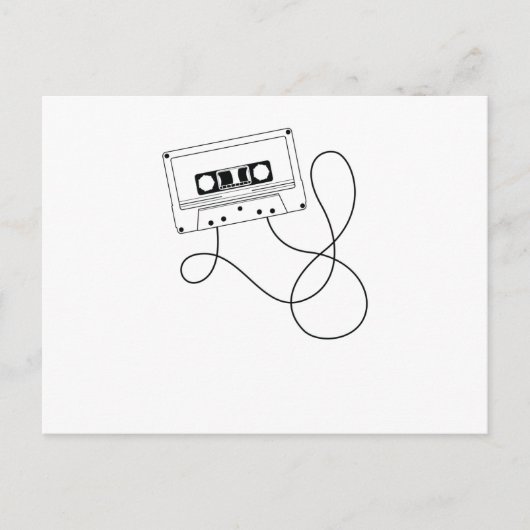 Kassette mit Bandsalat Postkarte (Vorderseite)