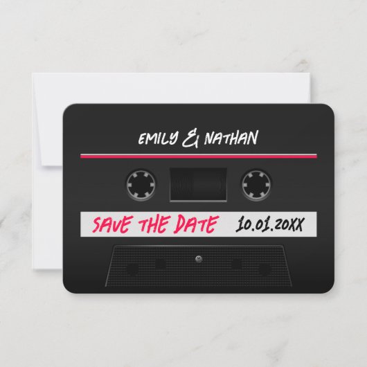Kassette Mix-Band-Retro Save the Date Cool (Vorderseite)