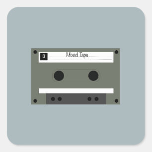 Kassette, Mixed Tape Quadratischer Aufkleber