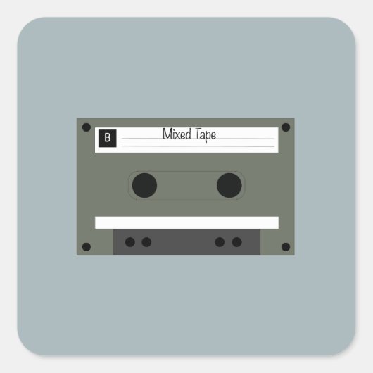Kassette, Mixed Tape Quadratischer Aufkleber (Vorderseite)
