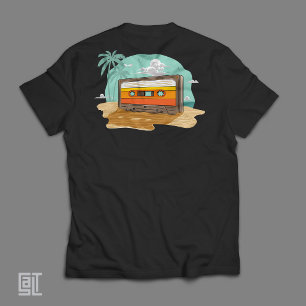 Kassette Retro 80er am Strand Rückspulen T-Shirt