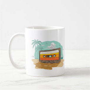 Kassette Retro 80er am Strand Zurückspulen Kaffeetasse