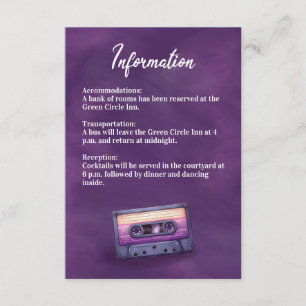 Kassette Retro Lila Umschlagkarte Begleitkarte