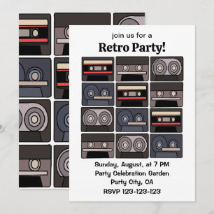 Kassette Retro-Musikparty Einladung