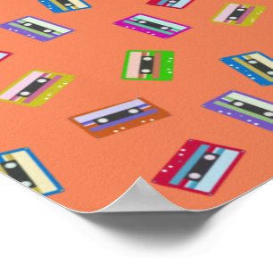 Kassette Retro Vintage Liebhaber Bunte Mixtape Poster