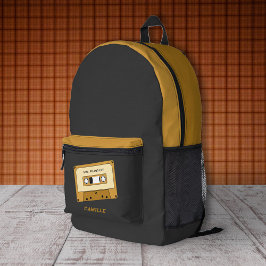 Kassette schwarzen Backpack Bedruckter Rucksack