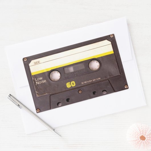 Kassette schwarzen rechteckigen Aufkleber (Umschlag)