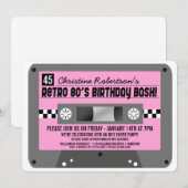 Kassette-Tape-Party Einladungen der 80er Jahre rüc (Vorne/Hinten)