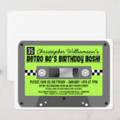 Kassette-Tape-Party Einladungen der 80er Jahre rüc (Vorne/Hinten)