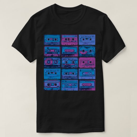 Kassette Tapes Retro 80er 90s Analog Vinyl Music B T-Shirt (Design vorne)