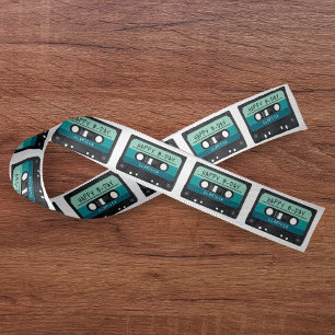 Kassette Tonband Blau Retro Geburtstagsfeier Satinband