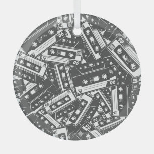 Kassette Tonband: Monochromes Vintage-Muster Ornament Aus Glas