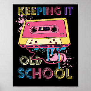 Kassette Tonband Musik Retro 80er Jahre Beibehaltu Poster