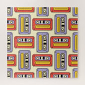 Kassetten für Retro: nahtloses Muster. Puzzle (Horizontal)