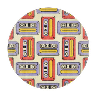 Kassetten für Retro: nahtloses Muster. Schneidebrett
