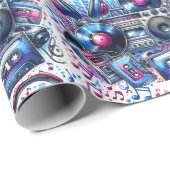 Kassetten und Boomboxen Geschenkpapier (Rolleneckpunkt)