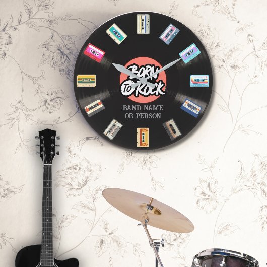 Kassetten- und Vinyl-Aufzeichnungen Große Wanduhr