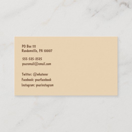 Kassetten-Visitenkarte-Brownsahnegold Visitenkarte (Rückseite)