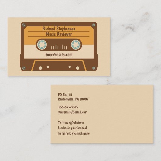 Kassetten-Visitenkarte-Brownsahnegold Visitenkarte (Vorne/Hinten)