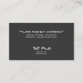 Kassetten-Visitenkarten für DJ Visitenkarte (Rückseite)