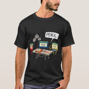 Kassettenband-Arzt-Operations-Outfit Bleistift 80e T-Shirt